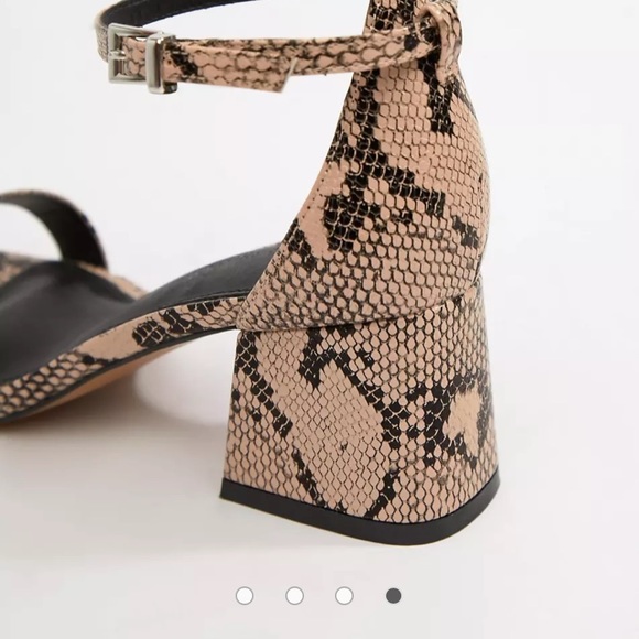 Women’s ASOS Design Snake Print Block Heeled Sandals With Ankle Strap - Picture 12 of 13